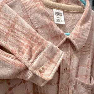 PINK shacket size LG, cream colored.